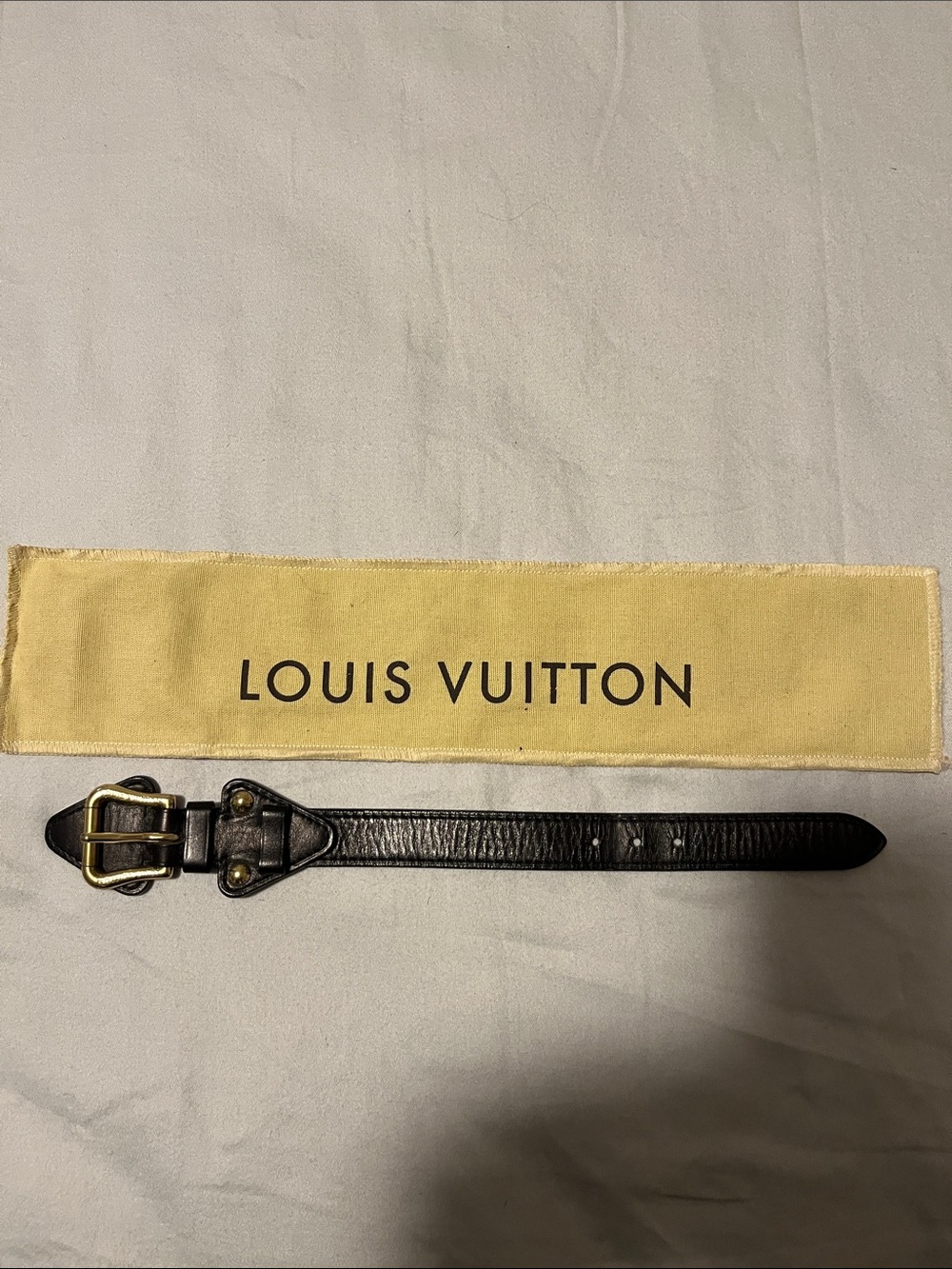 Louis Vuitton Black Leather Bracelet